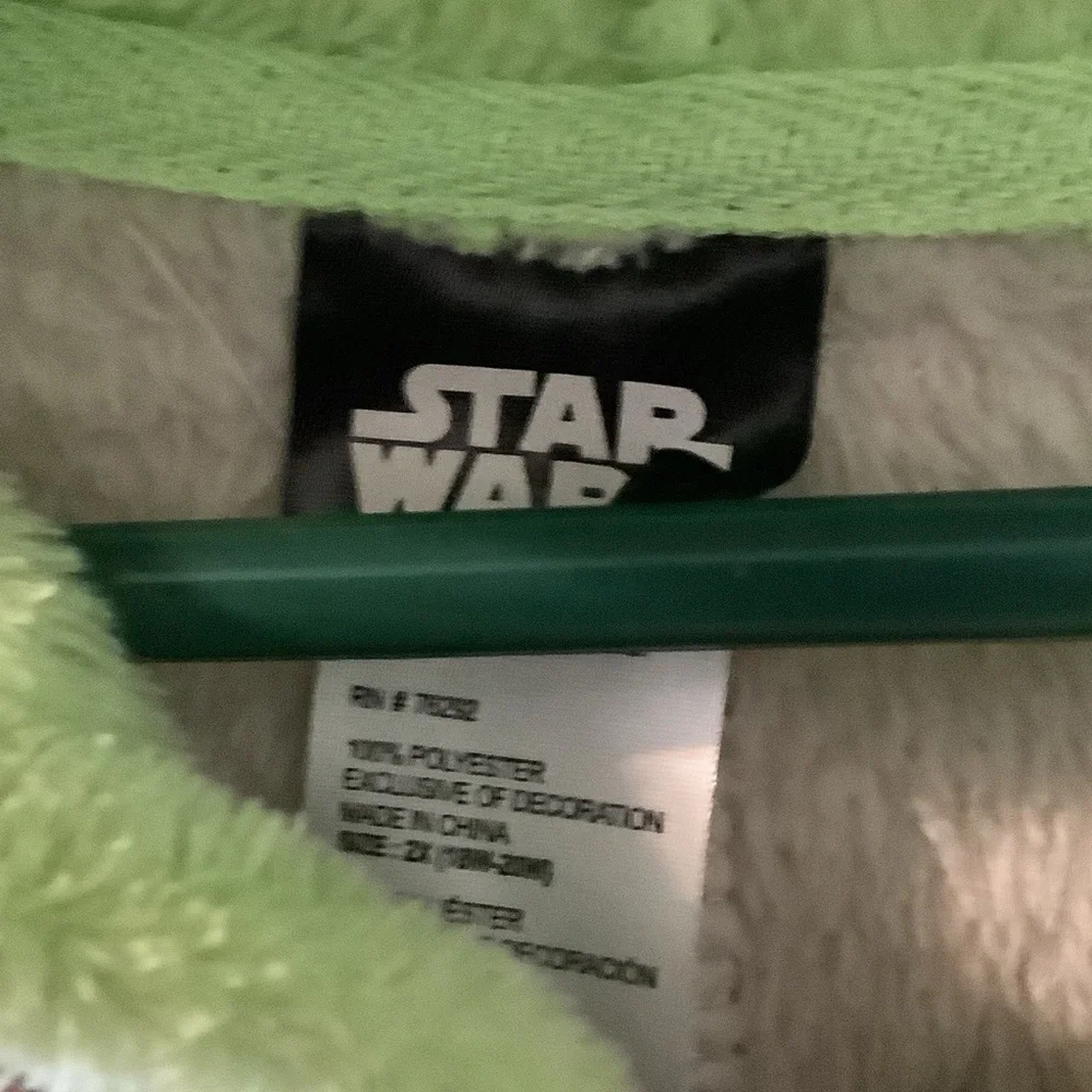 Star Wars Green and White Fleece‎ Onesie, Yoda, pajamas, XL